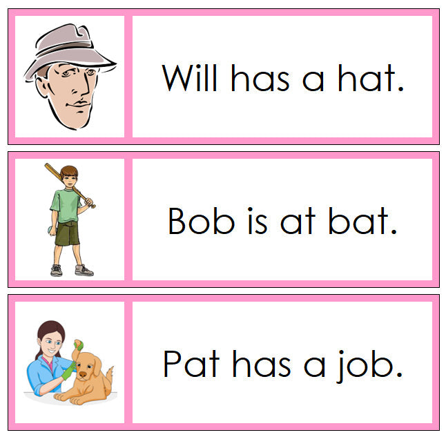 Pink Sentence Cards Set 1 - Montessori Print Shop