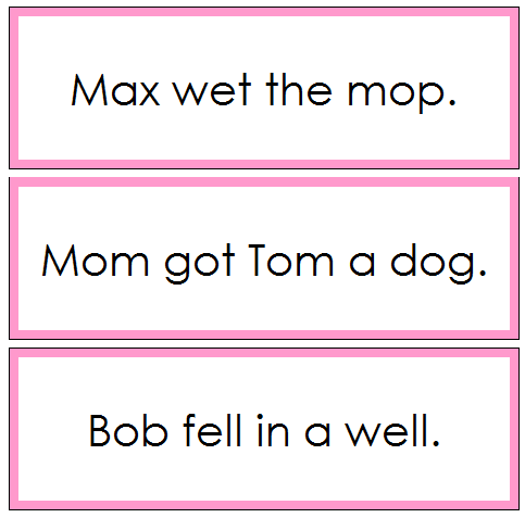 Pink Sentence Cards Set 2 - phonetic sentences