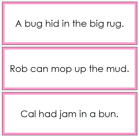 Pink Sentence Cards Set 3 - phonetic sentences