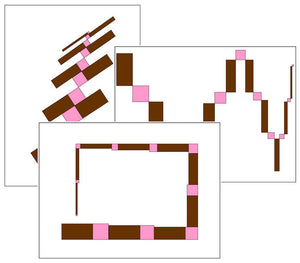 Montessori Pink Tower & Brown Stair Pattern Cards (Set 2) - Montessori Print Shop