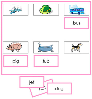 Pink Sheets & Labels - Montessori Print Shop phonetic language lesson