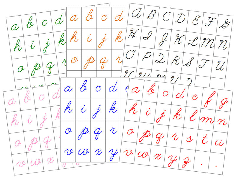 Alphabet Letters (NEW cursive) - Set 1 - Montessori Print Shop