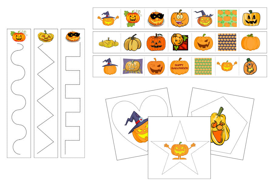 Pumpkins Cutting Work - Preschool Activity by Montessori Print Shop