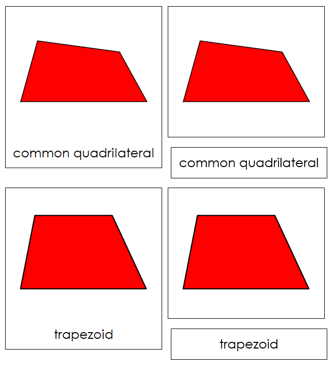 Types of Quadrilaterals Geometry Cards - Montessori Print Shop