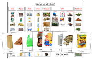 Recycling Matters Chart and Cards - Montessori Print Shop