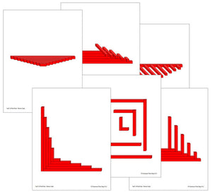 Montessori Red Rods Pattern Cards - Montessori Print Shop