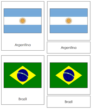 South American Flags - Montessori Print Shop continent study