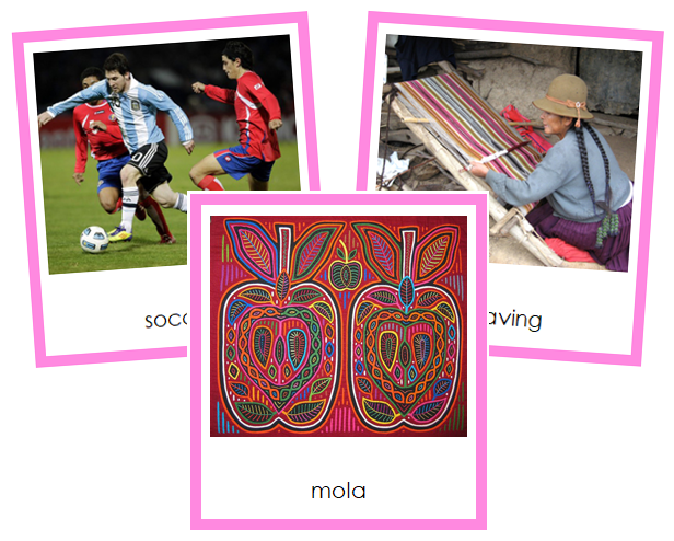 South American Culture - Montessori continent cards