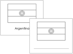 Blackline Flags of South America - Montessori Print Shop continent study