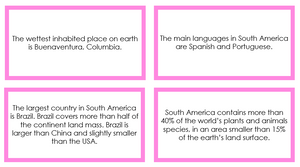 Printable South America Fun Fact Cards - Montessori Print Shop