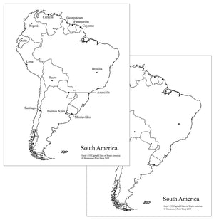 South American Capital Cities Maps - Montessori Print Shop continent study