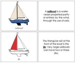 Parts of a Sailboat Nomenclature Book (red) - Montessori Print Shop