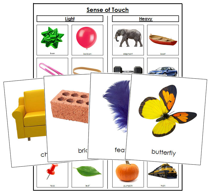 Sense of Touch Sorting Cards (Set 2) - Montessori Print Shop
