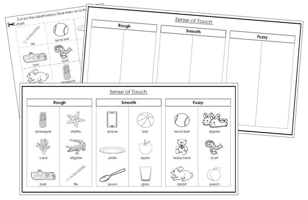 Sense of Touch Sorting (Set 3) Blackline Masters - Montessori Print Shop