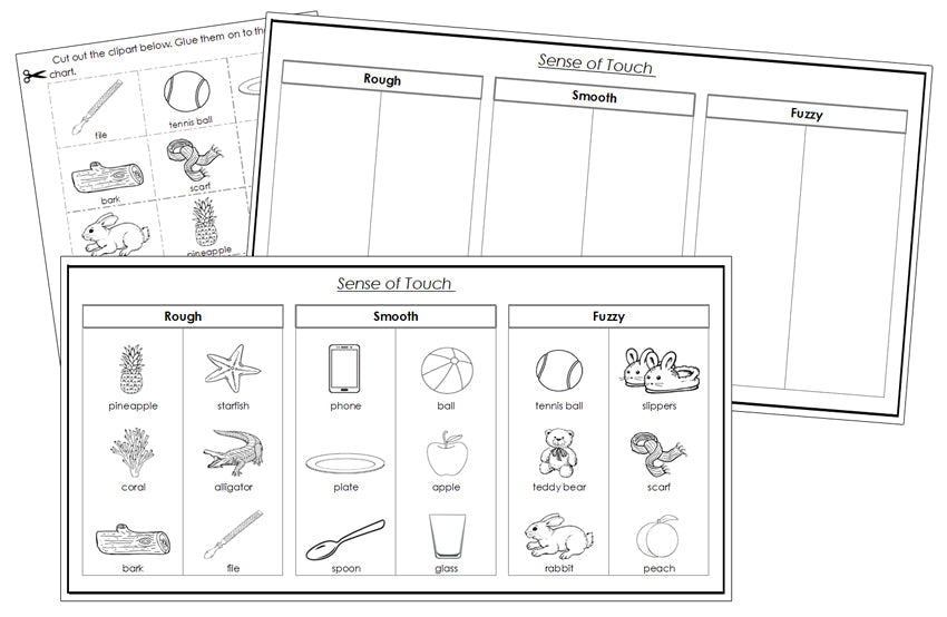 Sense of Touch Sorting (Set 3) Blackline Masters - Montessori Print Shop