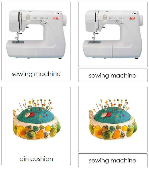 Sewing Items 3-Part Cards - Montessori Print Shop