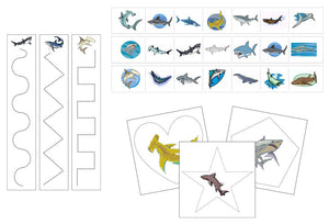 Sharks Cutting Work - Preschool Activity by Montessori Print Shop