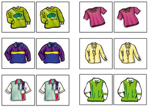 Shirt Match-Up & Memory Game - Montessori Print Shop
