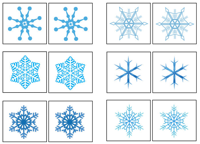 Snowflake Match-Up Game - Montessori Print Shop