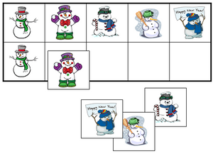 Snowman Match-Up & Memory Game - Montessori Print Shop