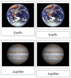 solar system nomenclature 3-part cards - Montessori Print Shop astronomy cards