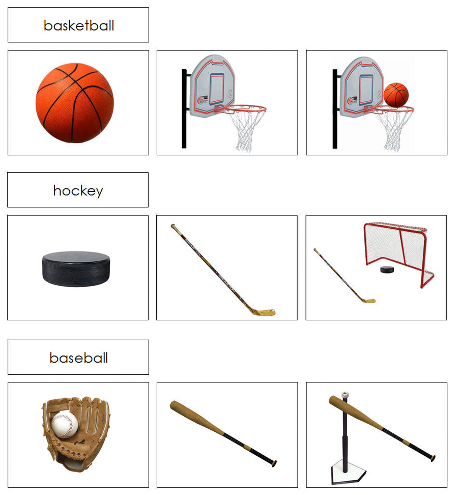 Sports & Equipment Cards - Montessori Print Shop