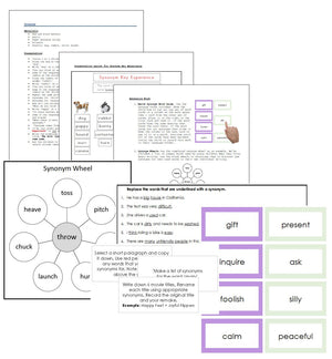 Synonym Key Experience - elementary montessori language lesson