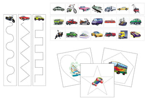 Transportation Cutting Work - Preschool Activity by Montessori Print Shop