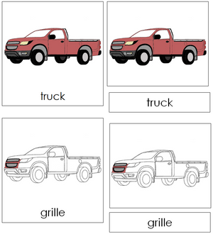 Truck Nomenclature 3-Part Cards - Montessori Print Shop