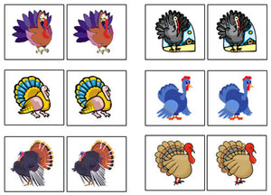 Turkey Match-Up & Memory - Montessori Print Shop