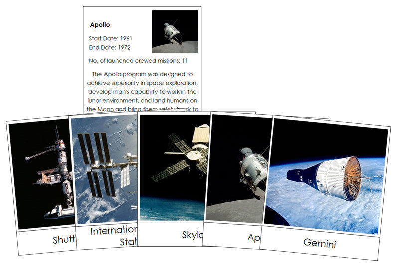 US Space Missions - Montessori Print Shop astronomy cards
