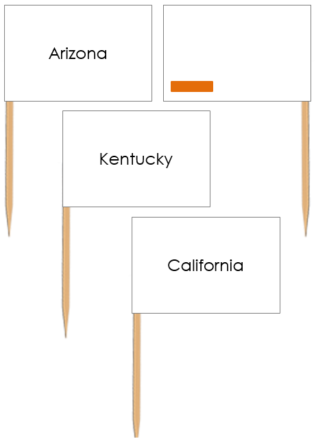 Flag Pin Label United States Map Labels: Pin Flags (color-coded) - Montessori Print ...