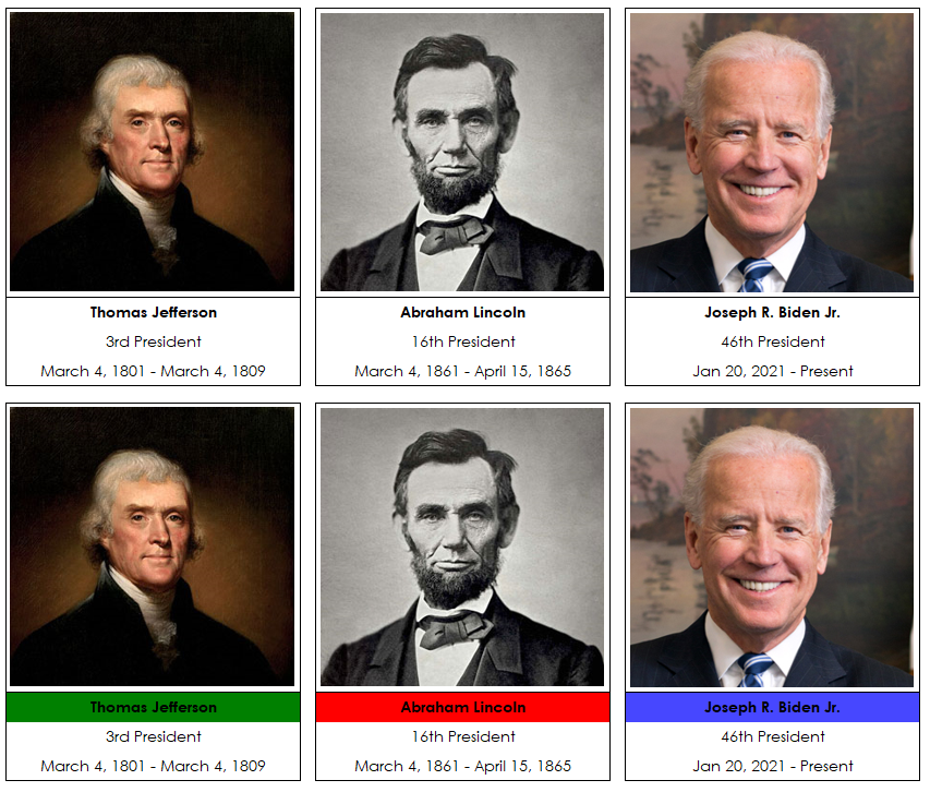 US Presidents 3-Part Cards - Montessori Print Shop history cards