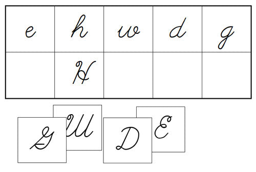 Upper & Lower Case Letter Match (Cursive) - Montessori Print Shop