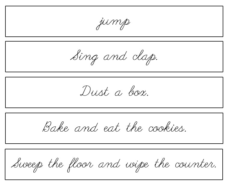 Verb Lesson - Montessori Print Shop Grammar Lessons