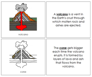 Parts of a Volcano Nomenclature Book - Montessori Print Shop