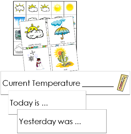 Weather Tracking Cards - Montessori science cards