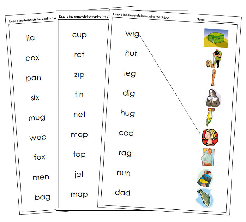 Step 1: Phonetic Word & Picture Match - Montessori language cards - Montessori Print Shop