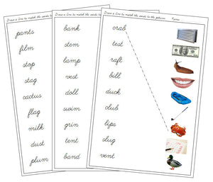 Step 2: Word & Picture Match (photos) - CURSIVE - Montessori Print Shop