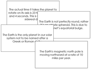 World Fun Facts - Montessori geography cards