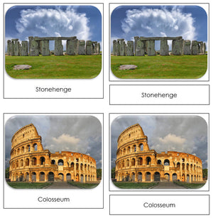 World Landmarks Safari Toob Cards - Montessori Print Shop