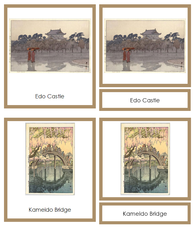 Hiroshi Yoshida Art Cards (borders) - Montessori Print Shop
