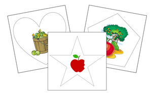 Apple Cutting Work - preschool cutting practice