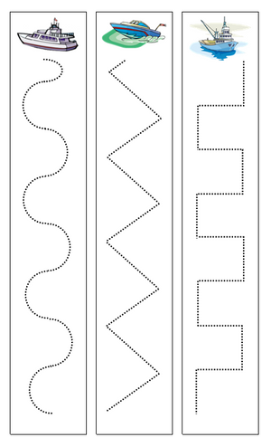 Boat Cutting Work - preschool cutting practice