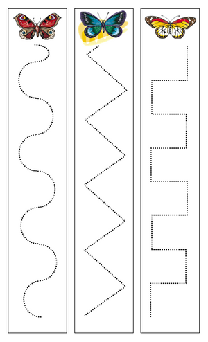 Butterfly Cutting Work - preschool cutting practice