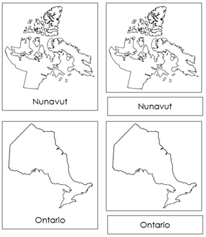Canadian Provinces & Territories - Montessori geography cards