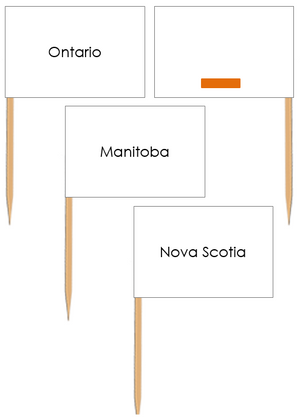 Canada Map Labels: Pin Flags - Montessori Print Shop geography materials