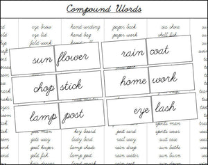 Compound Words Matching Cards - Montessori Print Shop Grammar Lessons