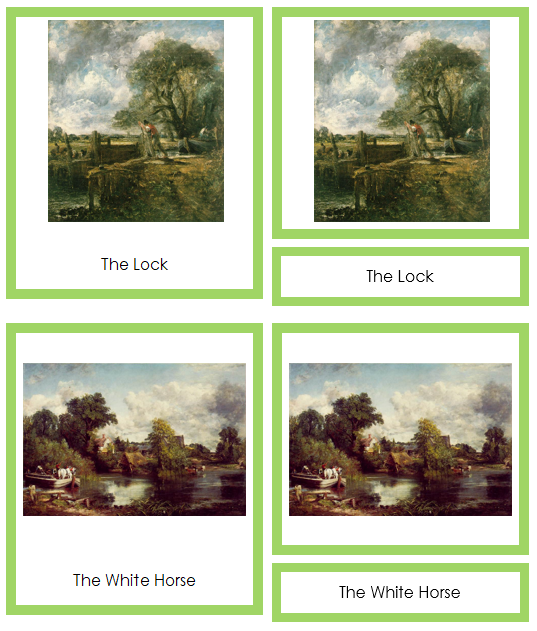 John Constable Art Cards (borders) - montessori art materials