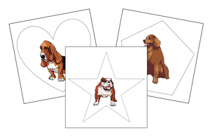 Dog Cutting Work - Montessori Print Shop preschool cutting practice